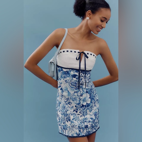 Anthropologie Maeve Strapless Mini Dress